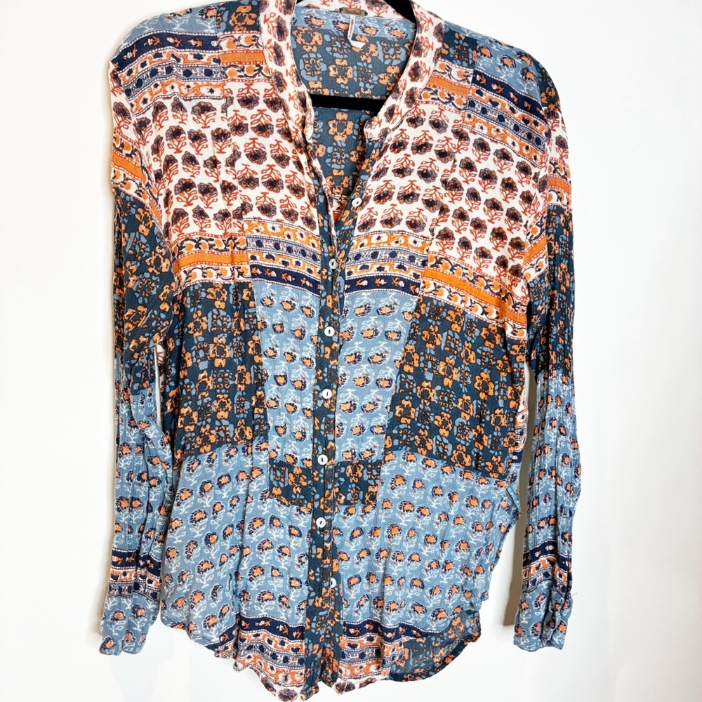 Free People | Caravan Patchwork Printed Button Do… - image 2